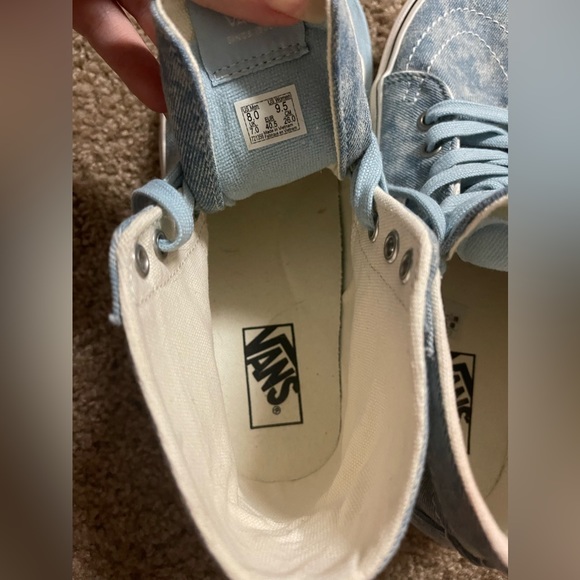 Vans SK8-Hi Tapered Denim Destroy Sneakers in Sky Blue - Picture 3 of 4